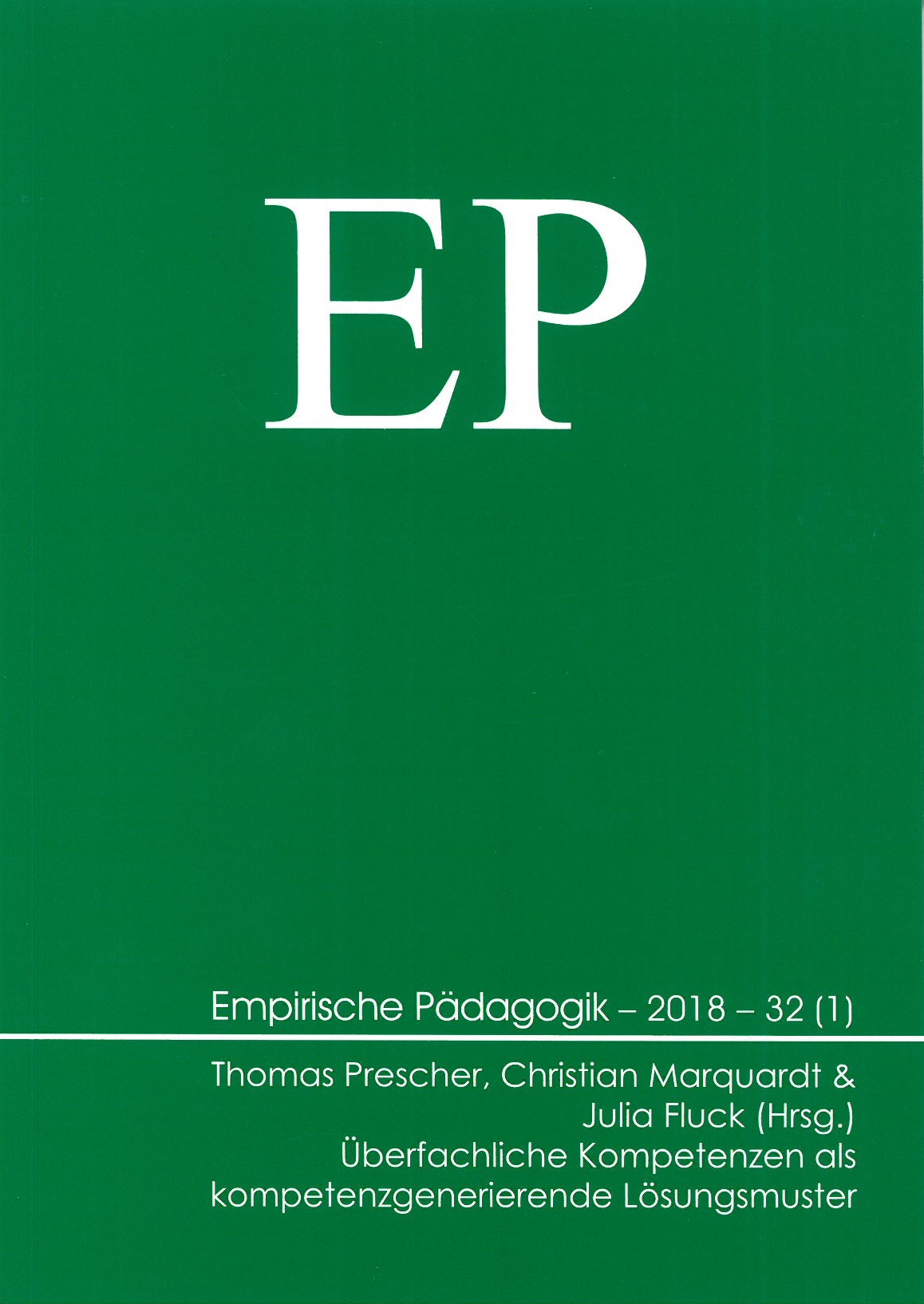 Empirische Pädagogik 2018 – 32 (1) Kap.8 [digital]