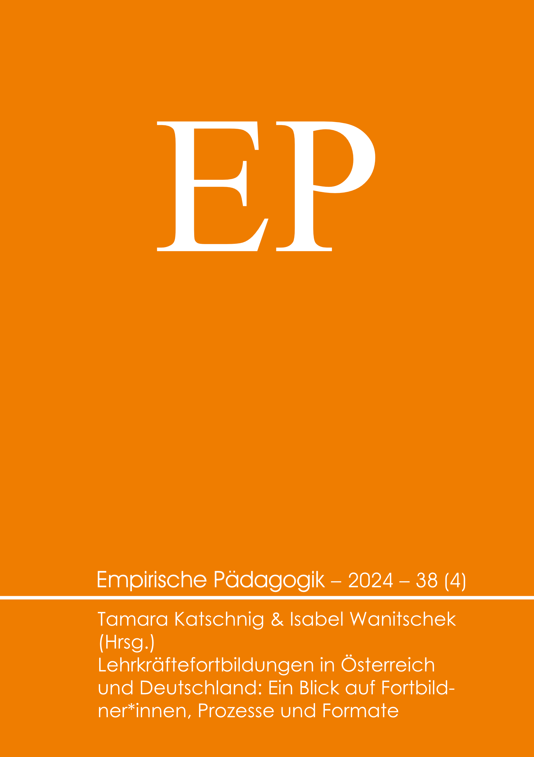 Front Cover EP. Großer Schriftzug EP auf orangen Hintergrund.