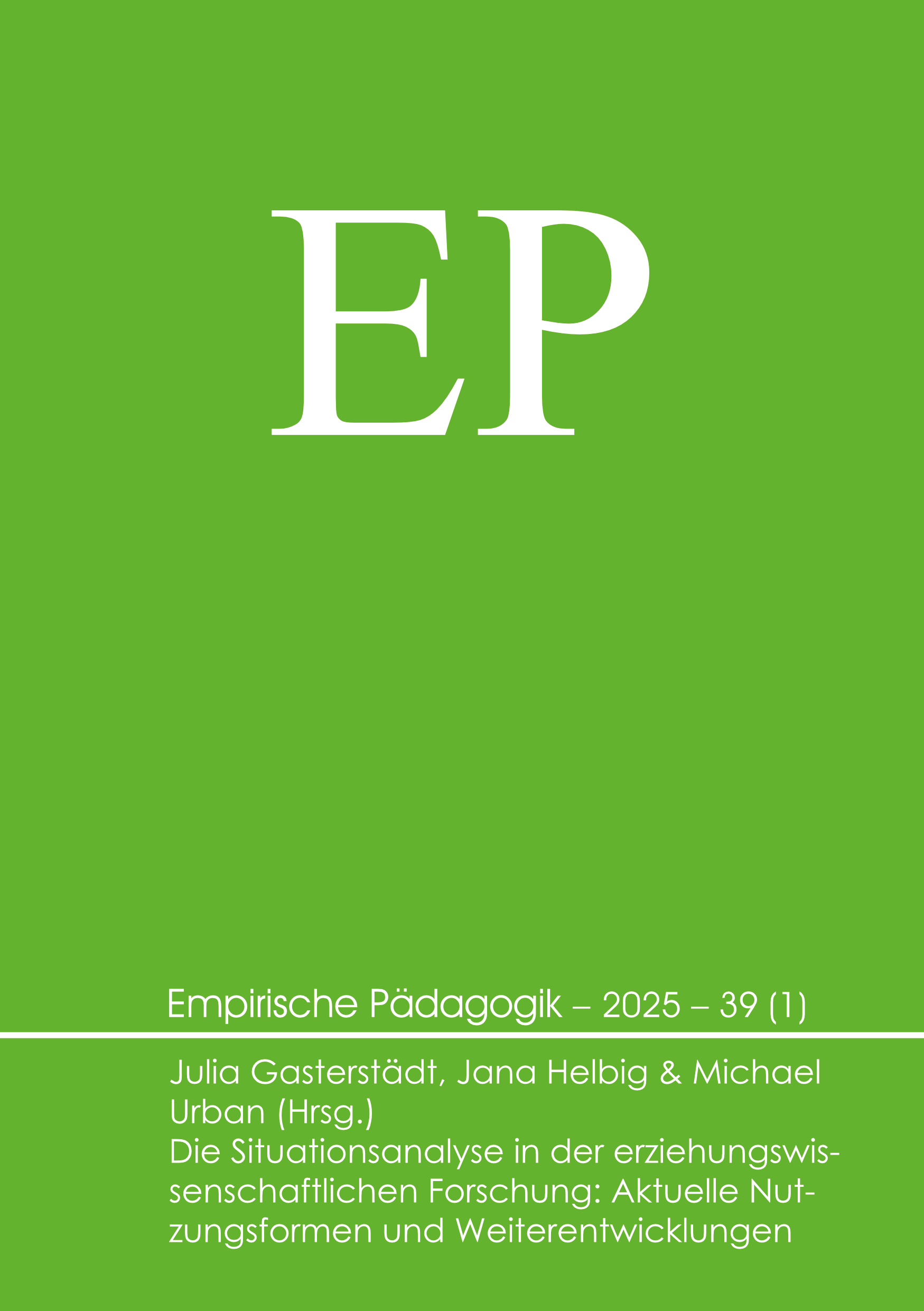 Front Cover EP. Großer Schriftzug EP auf grünem Hintergrund.