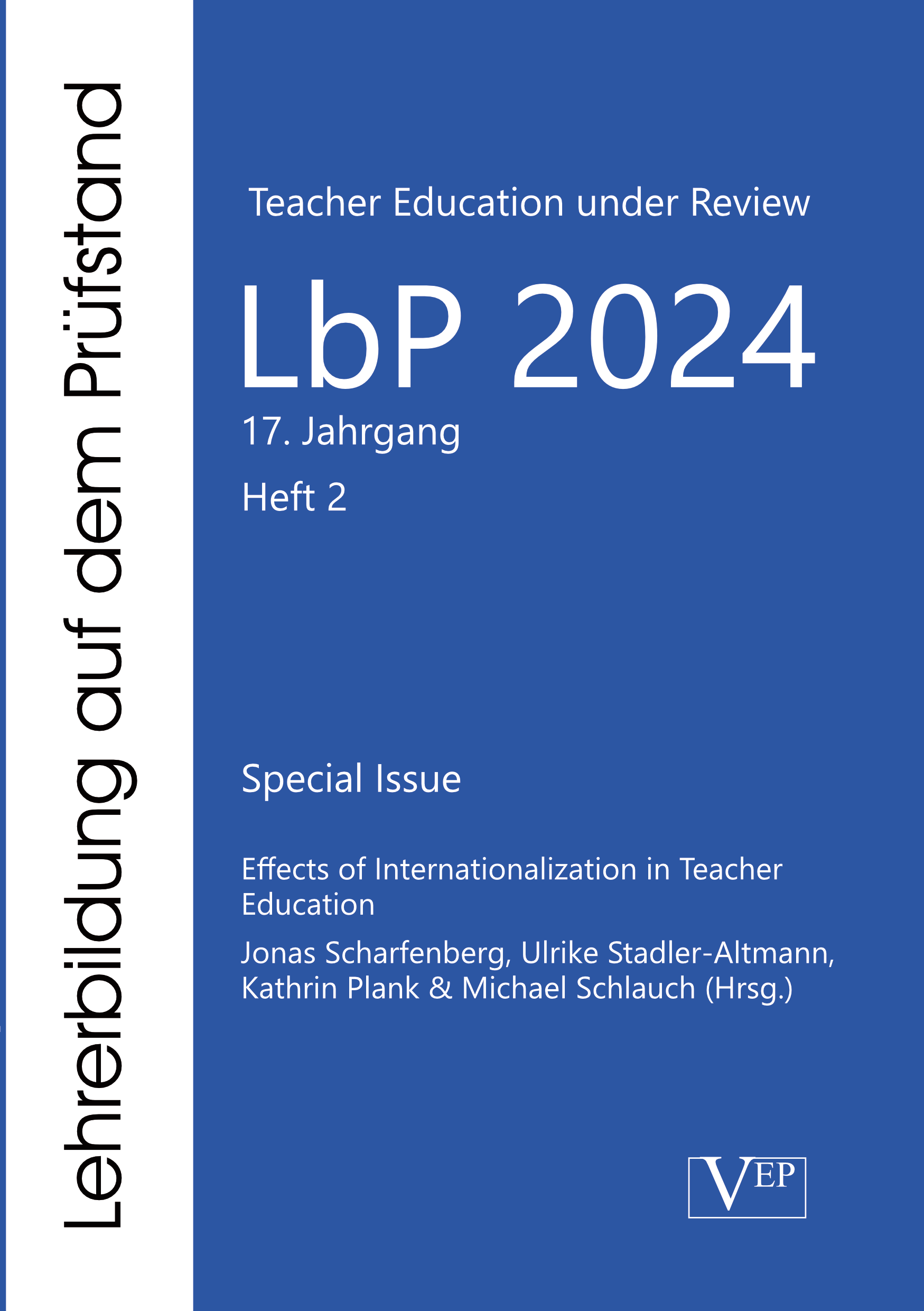 Front Cover LbP. Großer Schriftzug LbP auf blauem Hintergrund.